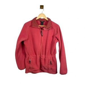 VINTAGE L.L. Bean Women’s Fleece Full Zip Jacket in Coral Size M